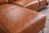 Andria Distressed Italian Aniline Leather Power Reclining Sectional Sofa