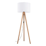 GRAND Pine White Mid-Century Modern Floor Lamp