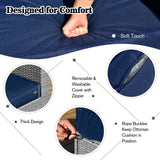 8 Pieces Patio Rattan Furniture Set with Storage Waterproof Cover and Cushion