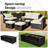 8 Pieces Patio Rattan Storage Table Furniture Set