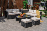 8 Pieces Patio Rattan Storage Table Furniture Set