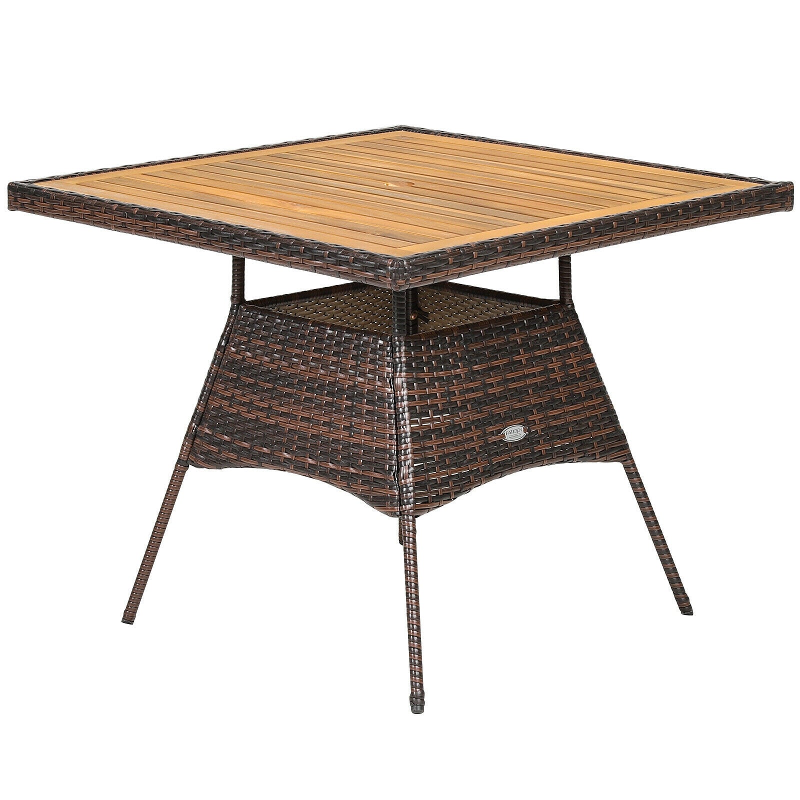 5 Pieces Wicker Patio Dining Set With 4 Armrest Chairs And Table