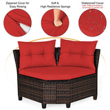 4 Pcs Outdoor Cushioned Rattan Furniture Set