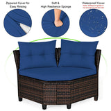4 Pcs Outdoor Cushioned Rattan Furniture Set