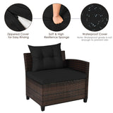 4 Pcs Outdoor Cushioned Rattan Furniture Set
