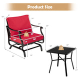 3 Piece Patio Rocking Chair Set with Coffee Table