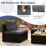 5 Piece Outdoor Furniture Set with Solid Tabletop and Soft Cushions