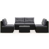 5-Piece Outdoor Patio Furniture Set with Cushions and Coffee Table