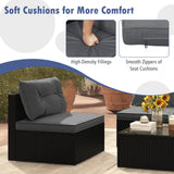 5-Piece Outdoor Patio Furniture Set with Cushions and Coffee Table