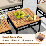 7 Piece Outdoor Conversation Set with Cushions and Bungee Rope Seat