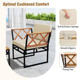7 Piece Outdoor Conversation Set with Cushions and Bungee Rope Seat