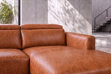 Andria Distressed Italian Aniline Leather Power Reclining Sectional Sofa