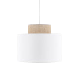 Duo White Jute Scandinavian Pendant Ceiling Light for Kitchen Island, Dining Room & Natural Interiors
