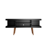 Eureka Modern 53.14" TV Stand with 4 Shelves - Black/Maple Cream