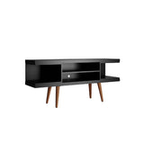 Eureka Modern 53.14" TV Stand with 4 Shelves - Black/Maple Cream