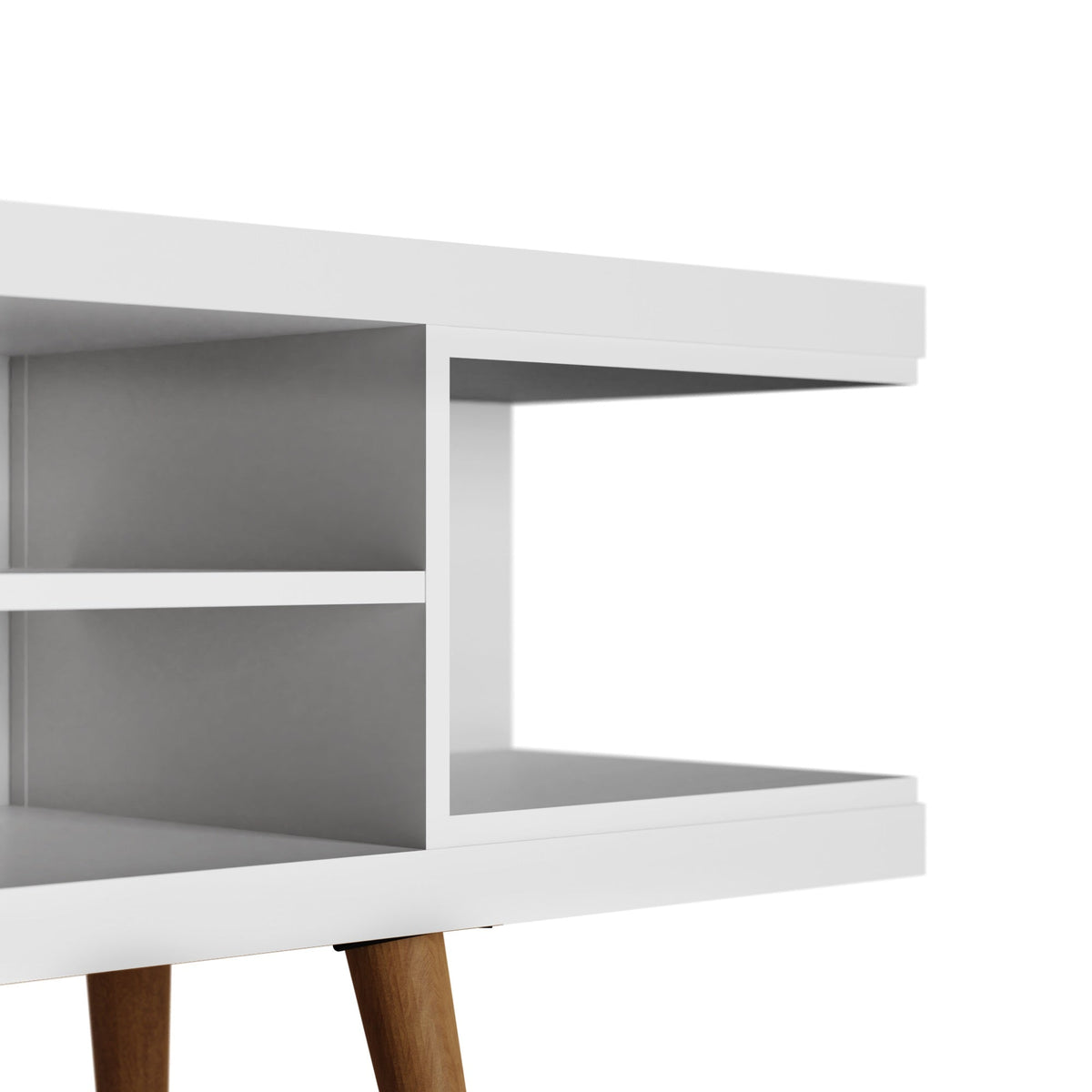 Eureka Modern 53.14" TV Stand with 4 Shelves - White
