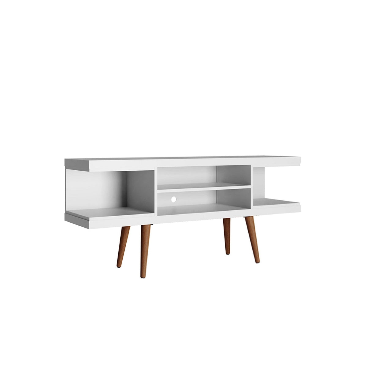 Eureka Modern 53.14" TV Stand with 4 Shelves - White