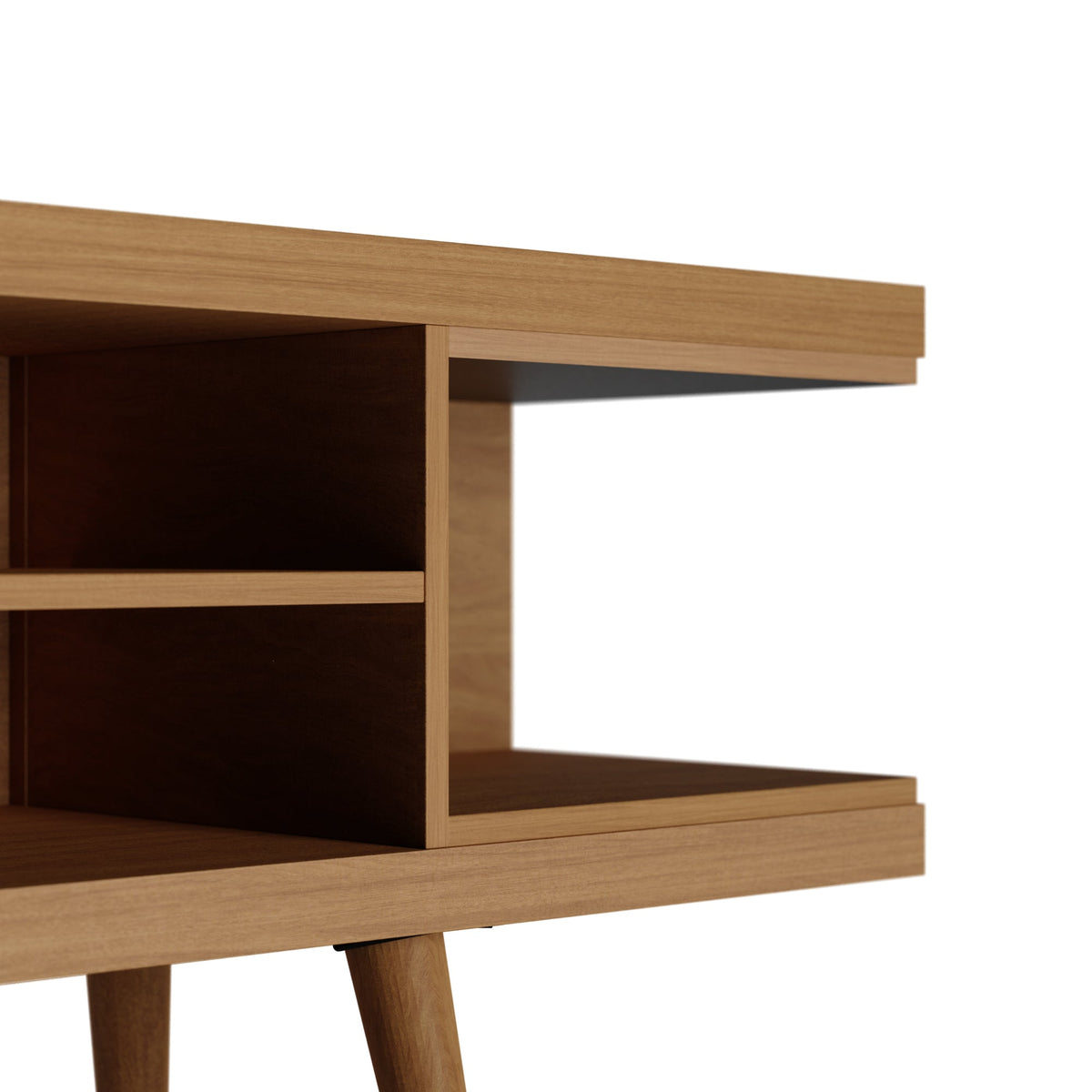 Eureka Modern 53.14" TV Stand with 4 Shelves - Maple Cream
