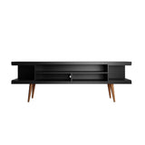Eureka Modern 70.47" TV Stand with 4 Shelves - Black/Maple Cream