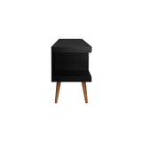 Eureka Modern 70.47" TV Stand with 4 Shelves - Black/Maple Cream