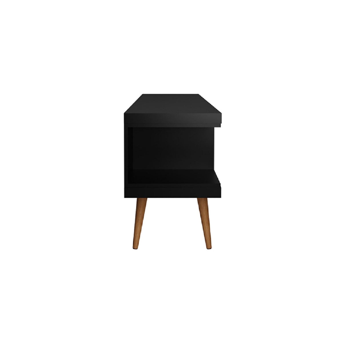Eureka Modern 70.47" TV Stand with 4 Shelves - Black/Maple Cream