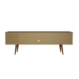 Eureka Modern 70.47" TV Stand with 4 Shelves - Black/Maple Cream