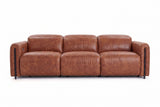 Octavia Distressed Italian Aniline Leather Dual Reclining Sofa