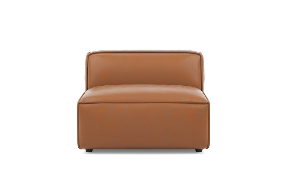 Valencia Nathan Full Aniline Leather Armless Piece, Caramel Brown