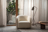 Rowan Oak Wood Fabric Swivel Chair