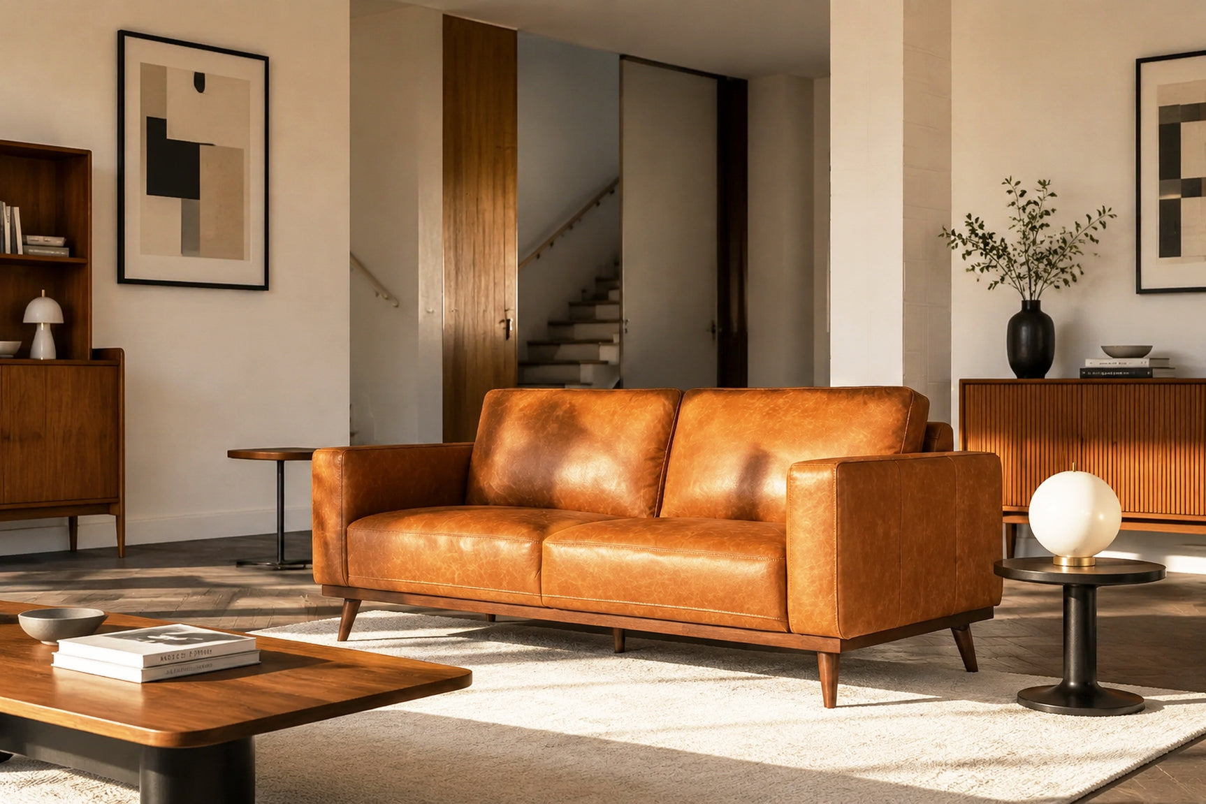 Orlina Leather Sofa