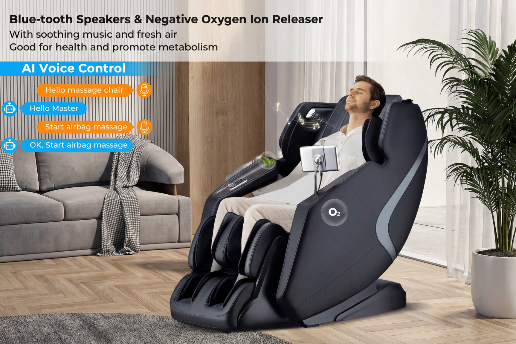 Costway-4D SL-Track Full Body Massage Chair, Zero-Gravity Design