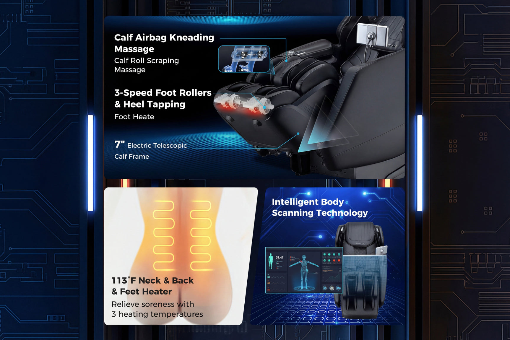 Costway-4D SL-Track Full Body Massage Chair, Zero-Gravity Design