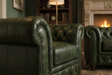 Parma Leather Chesterfield Accent Chair