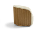 Rowan Oak Wood Fabric Swivel Chair