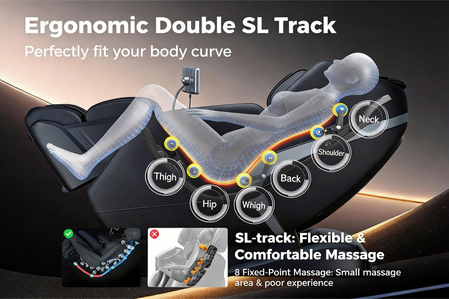 Costway-4D SL-Track Full Body Massage Chair, Zero-Gravity Design