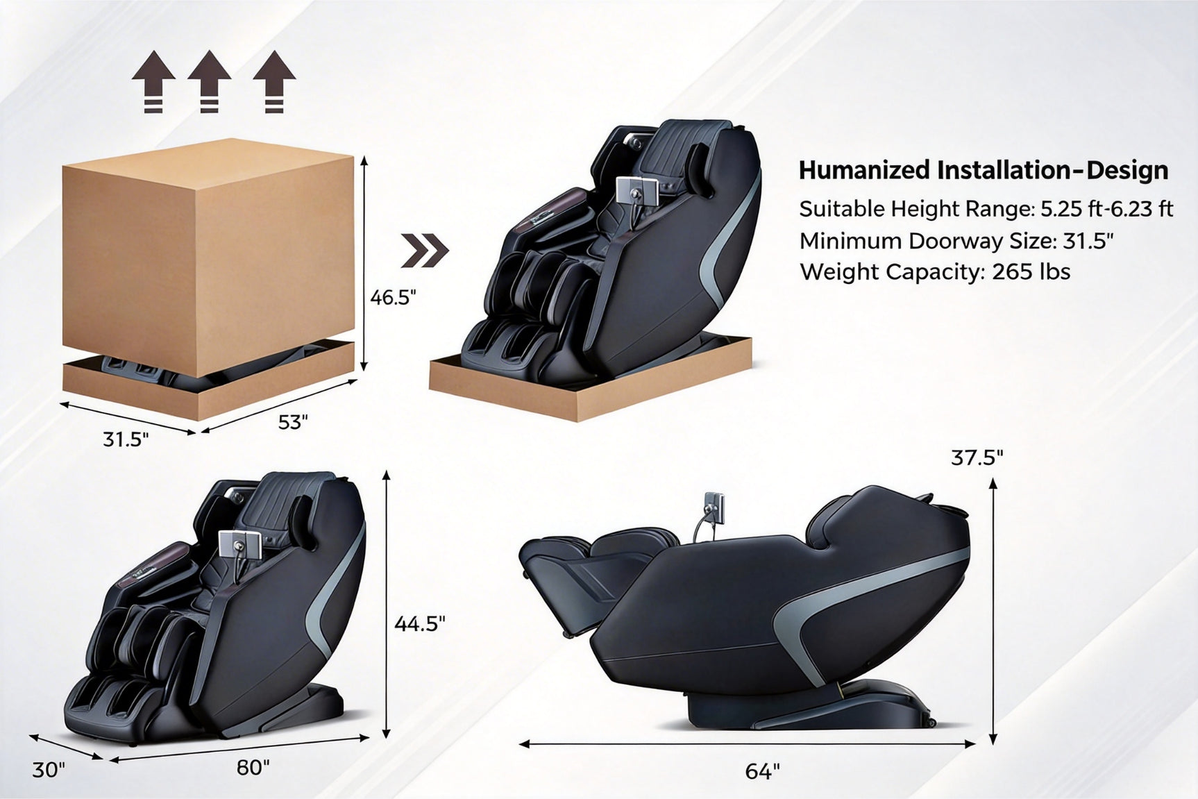 Costway-4D SL-Track Full Body Massage Chair, Zero-Gravity Design