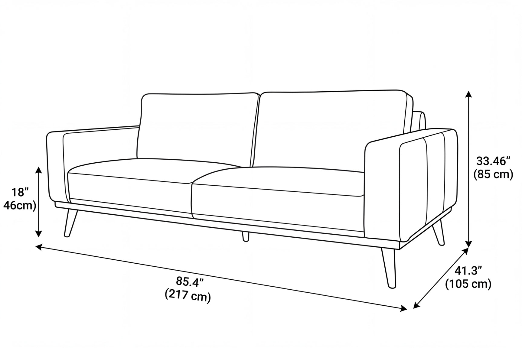 Orlina Leather Sofa