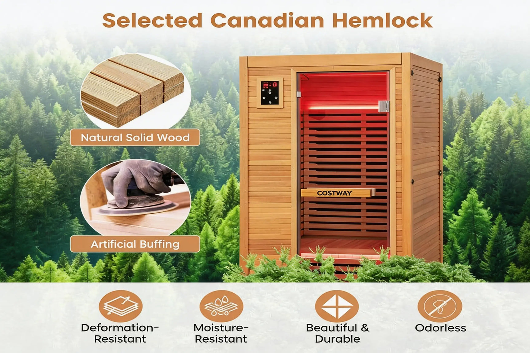 Premium 1 Person 3D Infrared Sauna With Chromotherapy