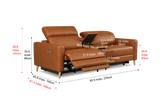 Elodie Distressed Italian Aniline Leather Dual Recliner Sofa with Console