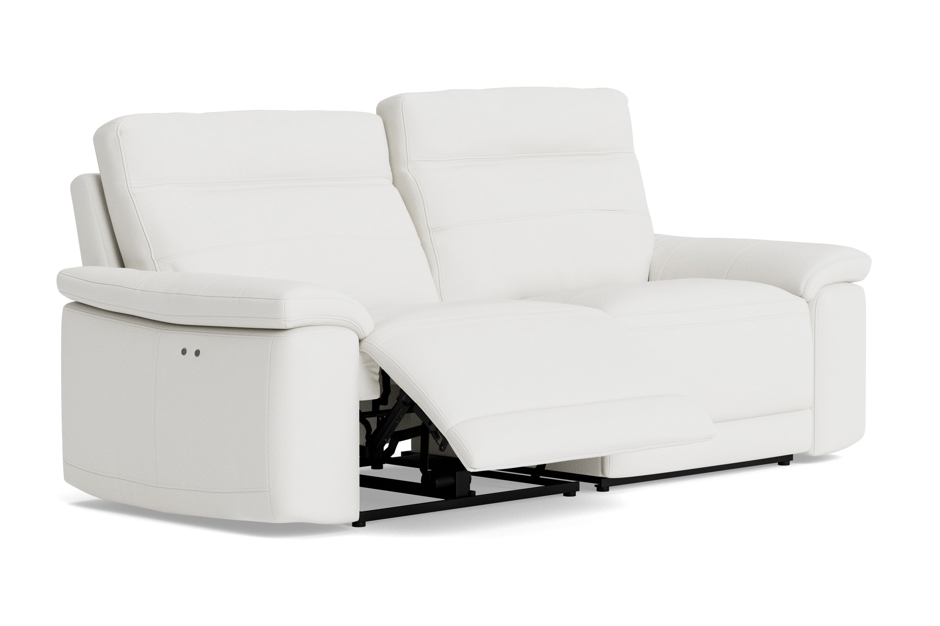 Valencia Vivian Top Grain Leather Wide Seats Sofa, Winter White