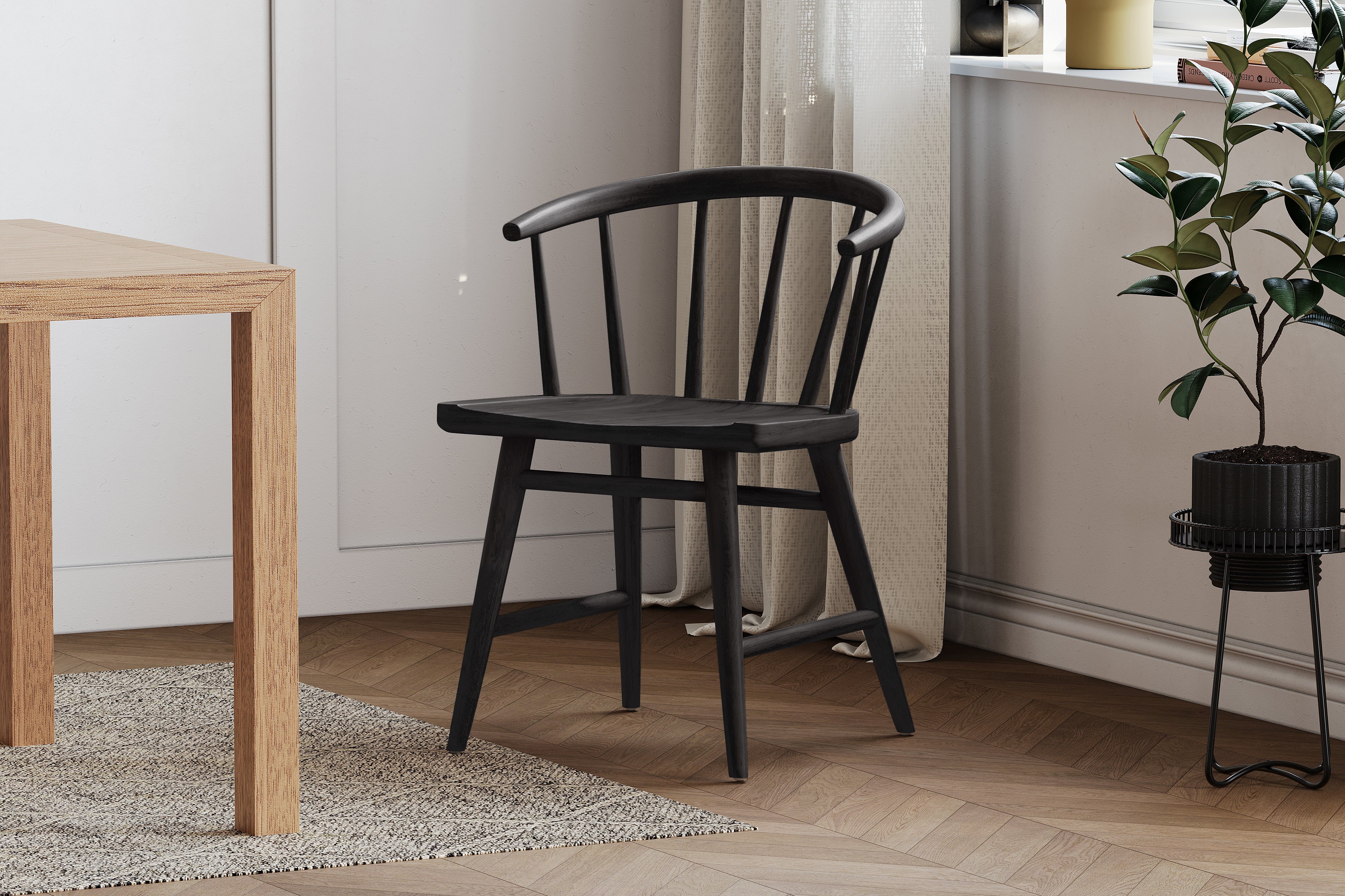 Valencia Lauryn Wood Dining Chair, Black