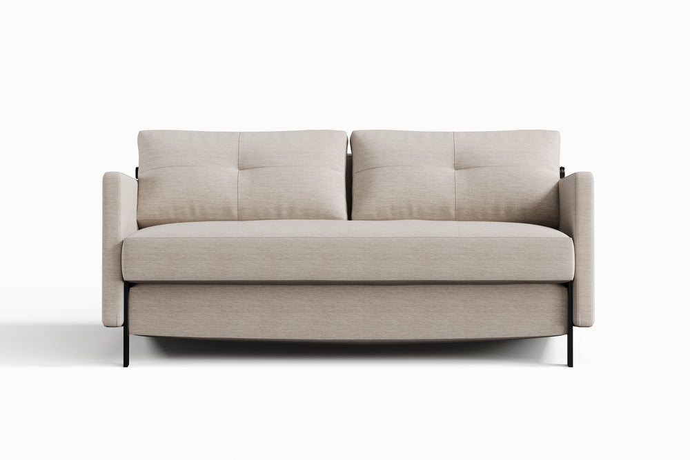 Valencia Marco Fabric Loveseat Sofa Bed-Upholstered Arms, Beige