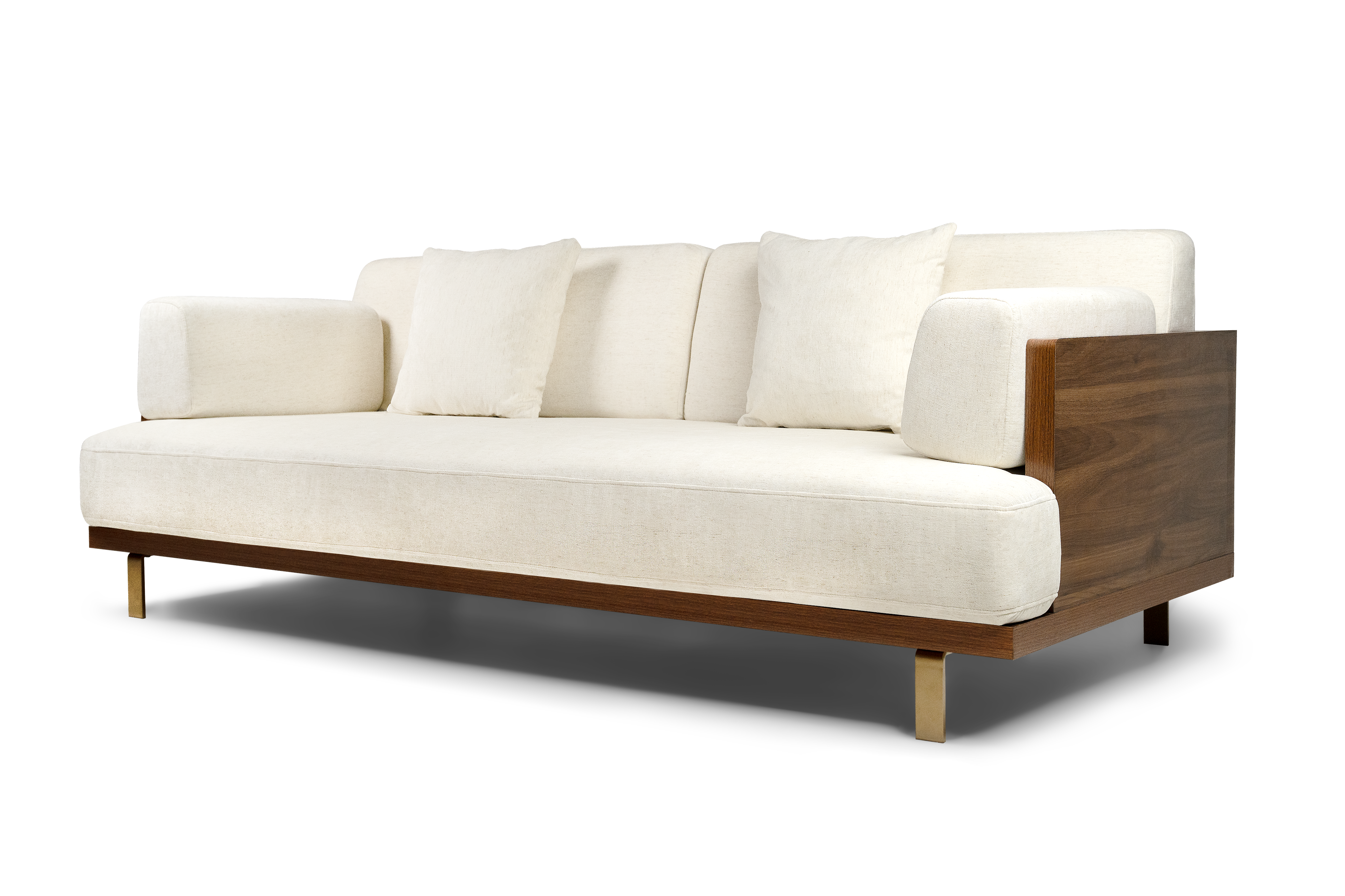 Valencia Emilia Fabric Modern Sofa, Beige