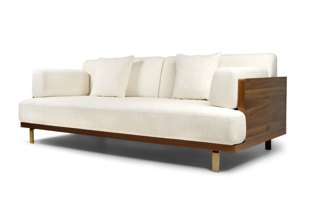 Valencia Emilia Fabric Modern Sofa, Beige