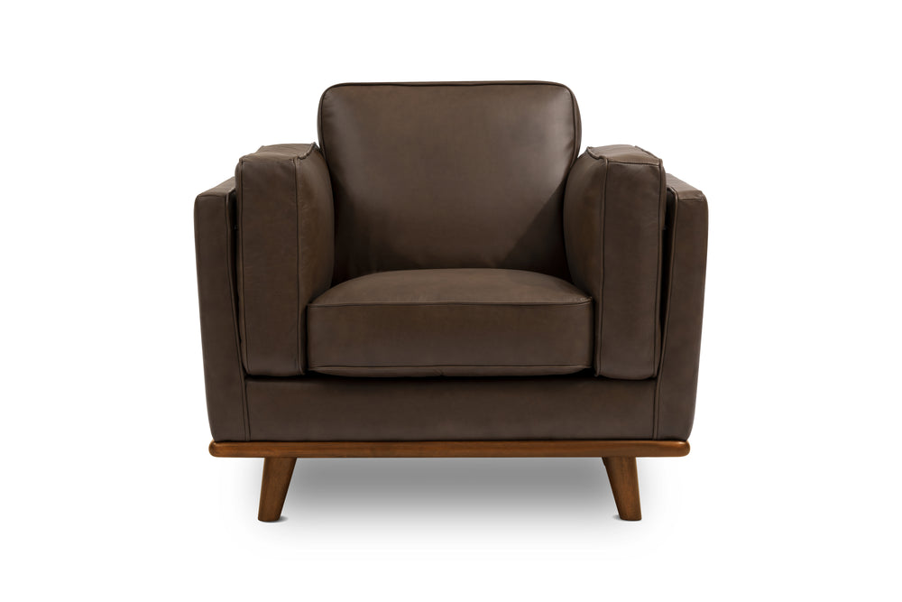 Valencia Artisan Leather Accent Chair, Chocolate Color