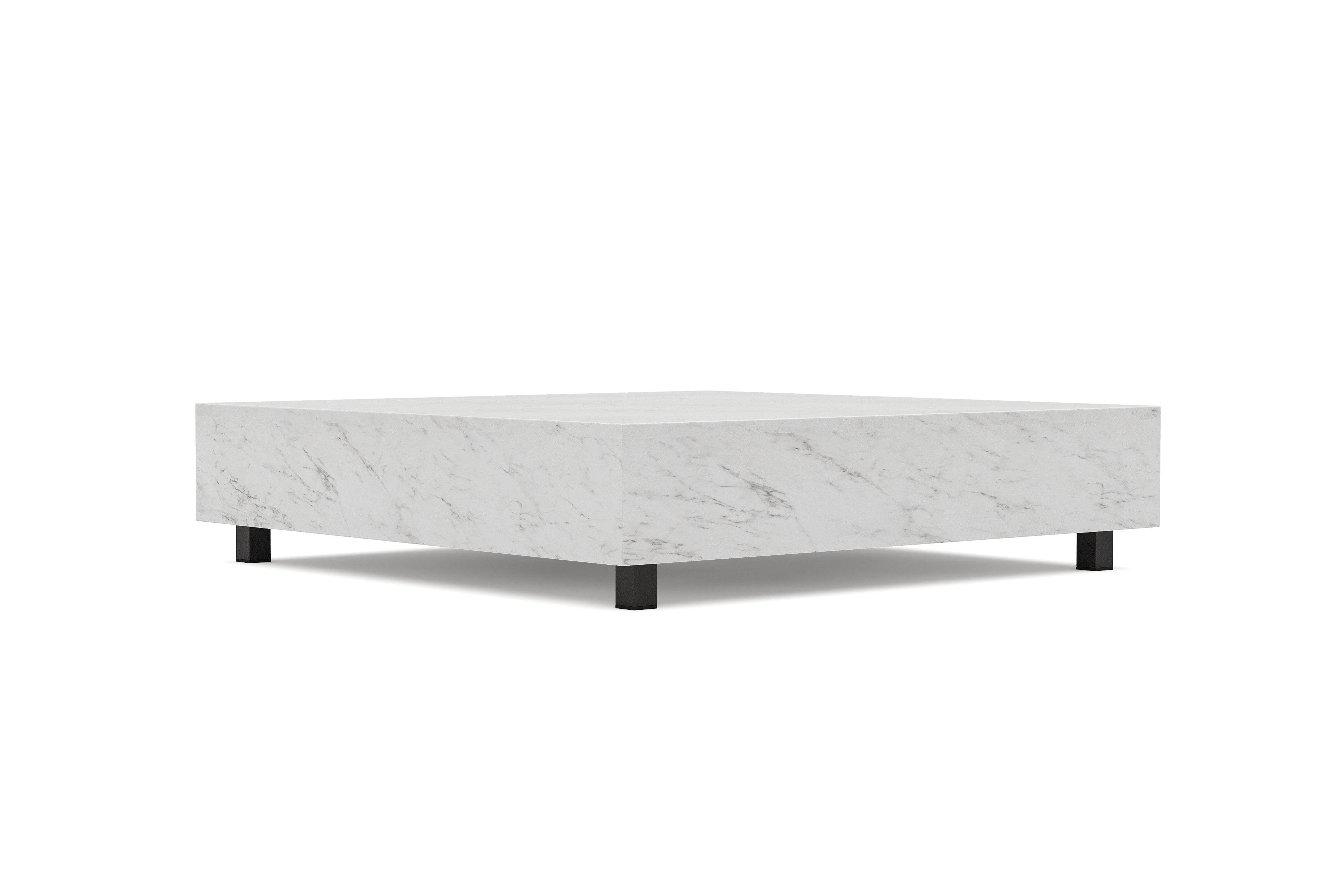 Valencia Addison Carrara Marble Coffee Table, White Color