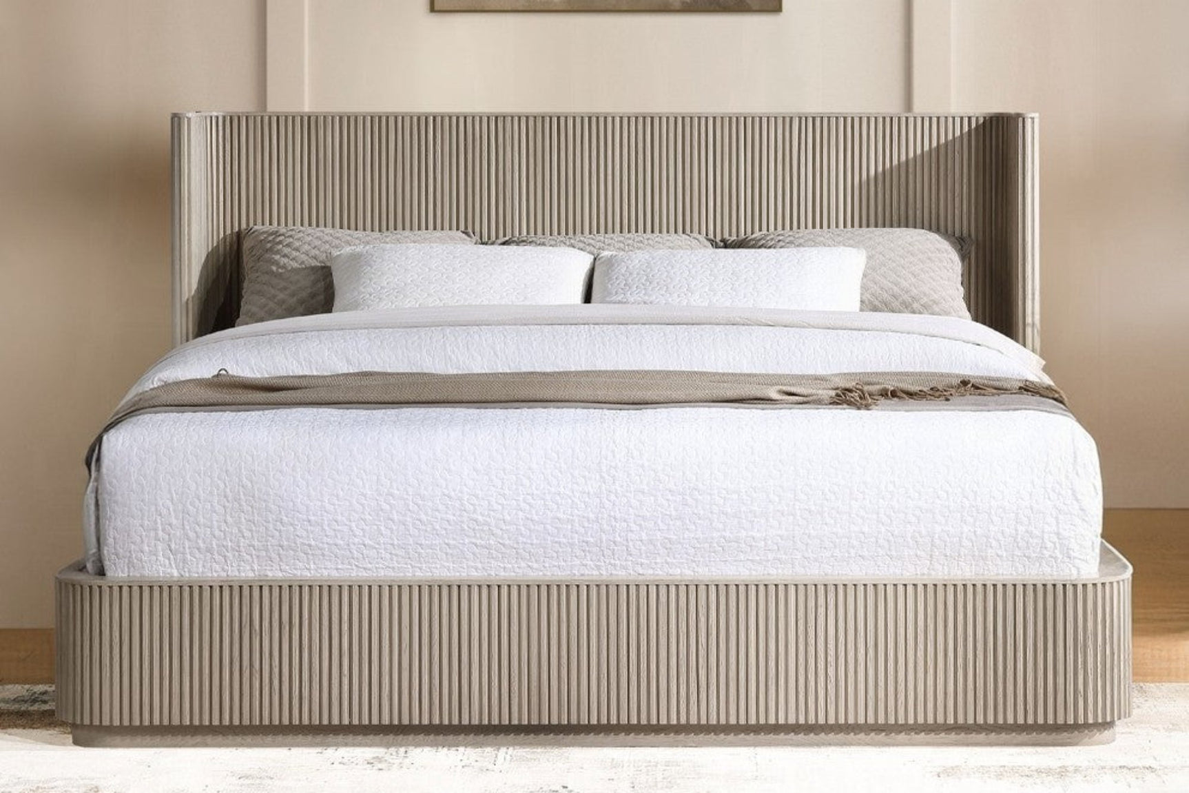 Chianti Luxury Chanel Detail Bed - Light Oak