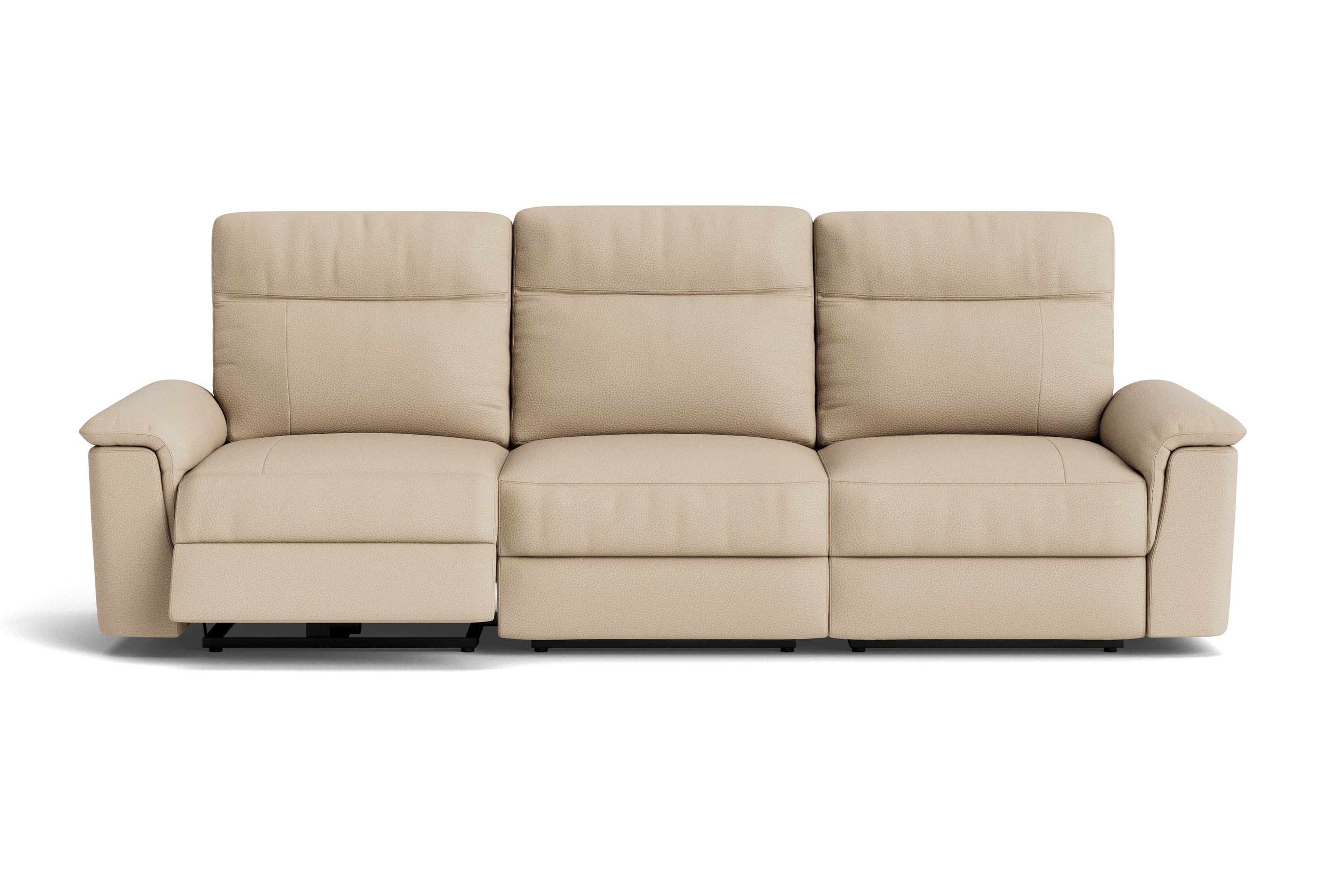 Valencia Heidi Top Grain Leather Three Seats Sofa, Cream