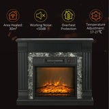 Easton Electric Mantel Wood Surround Freestanding Fireplace Heater with Overheating Protection - Black