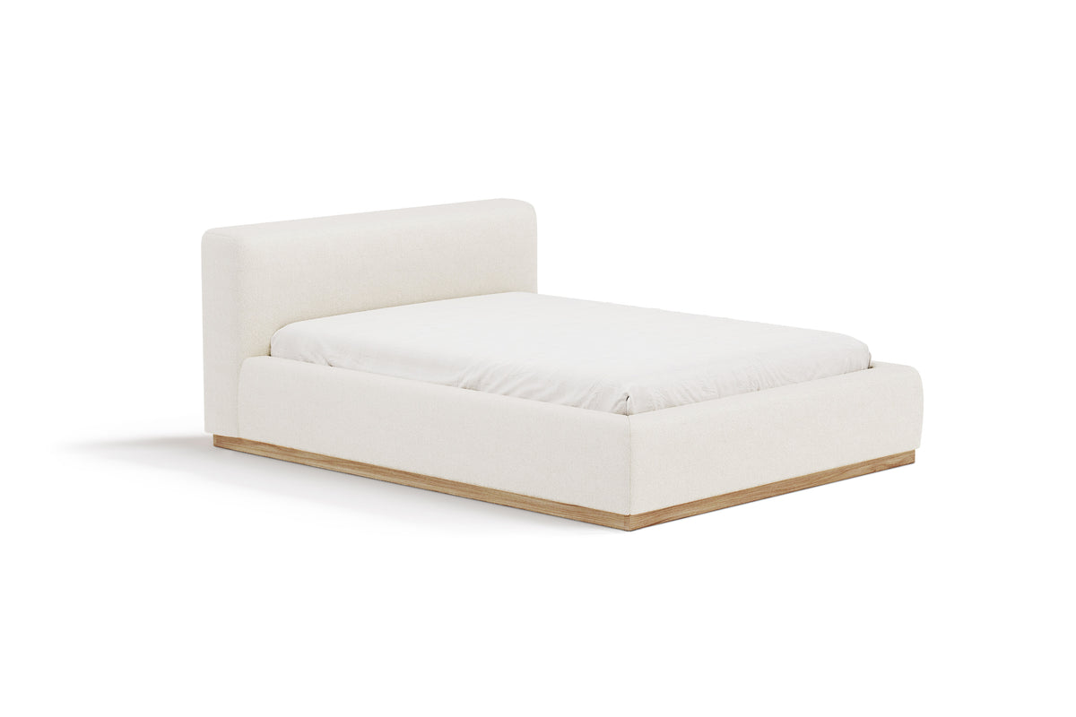 Valencia Gabriella Fabric Upholstered Queen Size Bed Frame, Cream